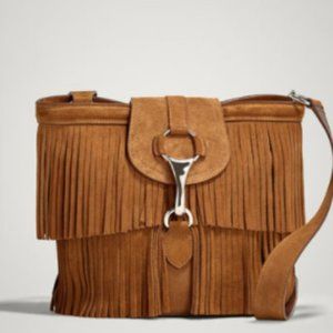 COPY - Split Suede Crossbody Bag With Fringe